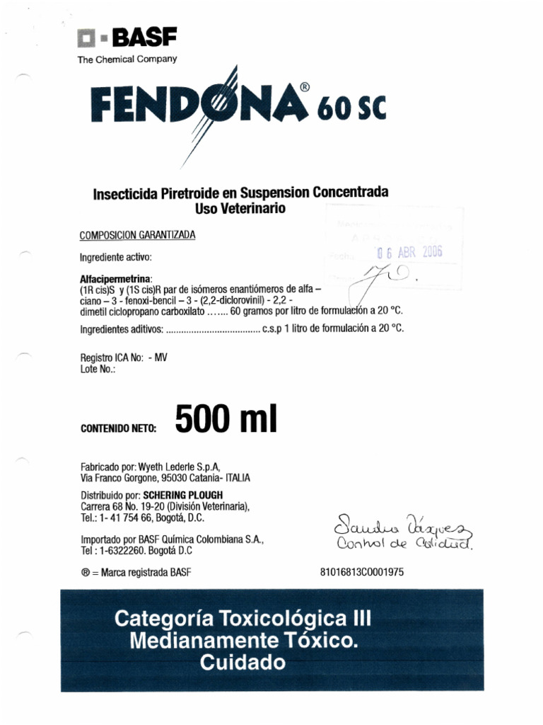 CO - Ficha Técnica - Fendona® 60 SC | PDF