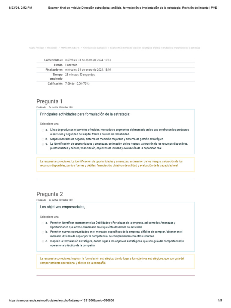 EXAMEN | PDF | Gestión estratégica | Crecimiento personal y profesional