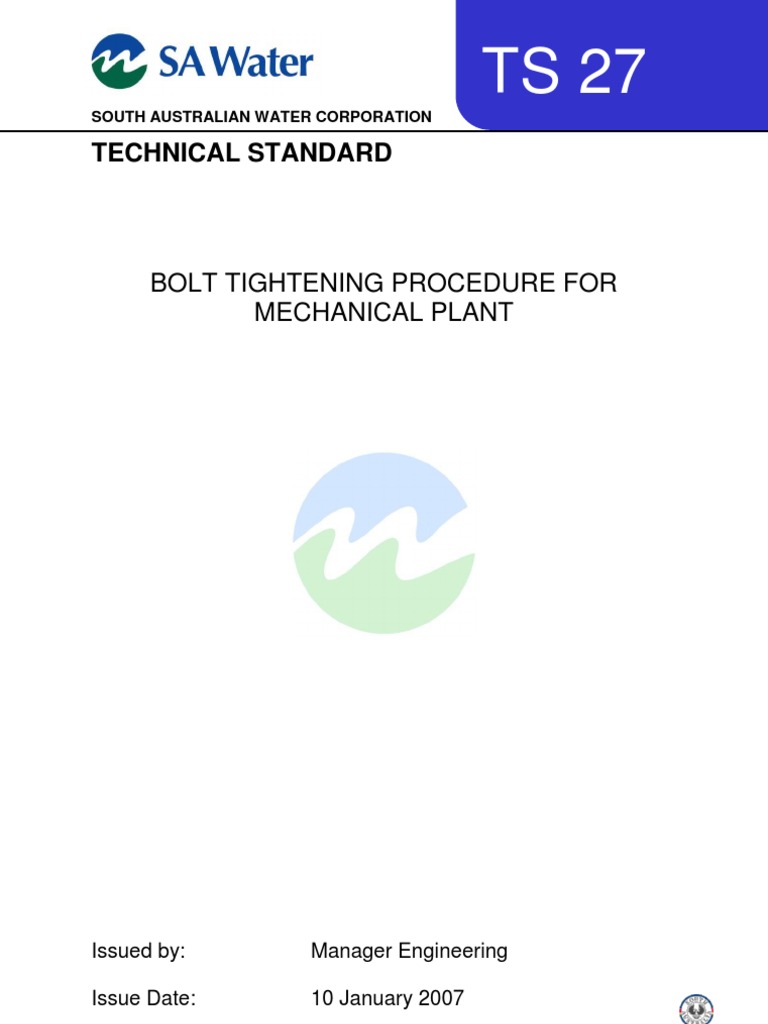 Technical Standard Bolt Tightening Procedure For Mechanical Plant