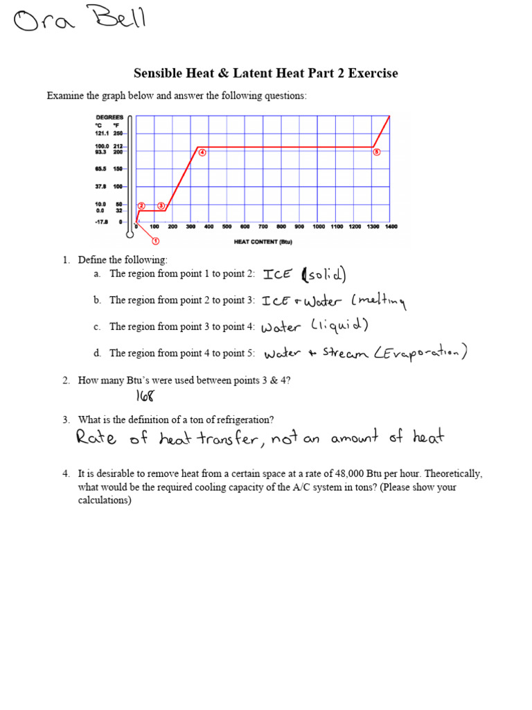 Sensible Heat Latent Heat Part 2 Exercise Pdf