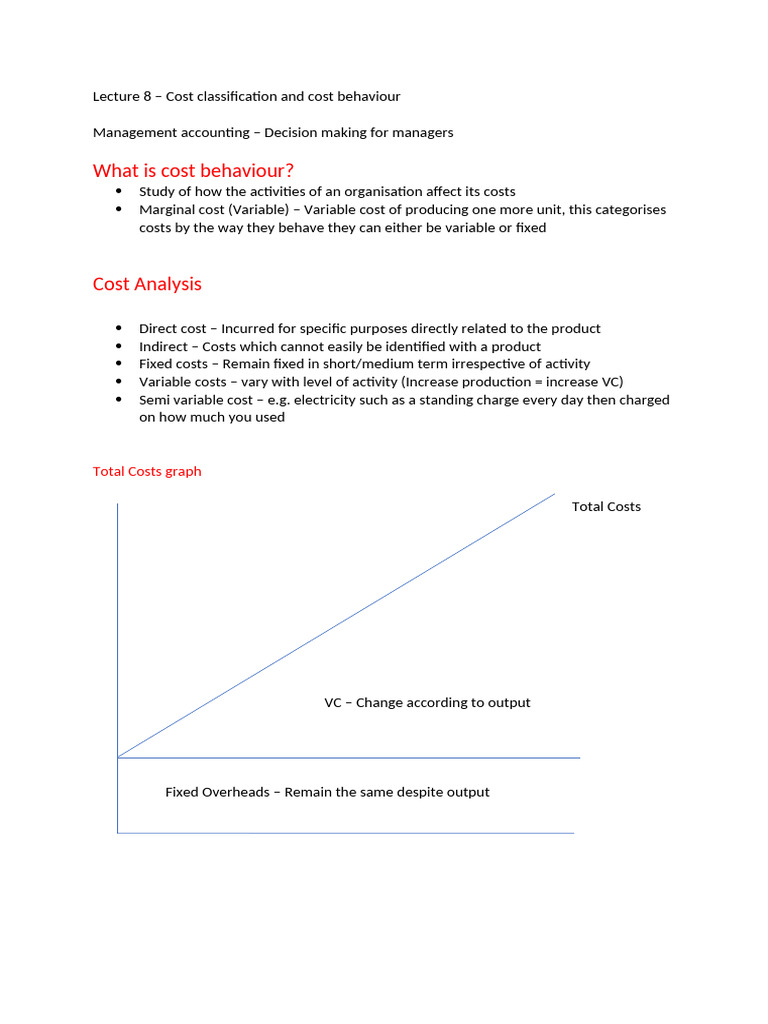 Cost Classification and Behavior Analysis | PDF | Management Accounting ...