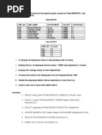 Q1. Write An SQL Command For The Queries Given, Based On Table EMPDETS and LEAVE As Shown Below: Table BOOK