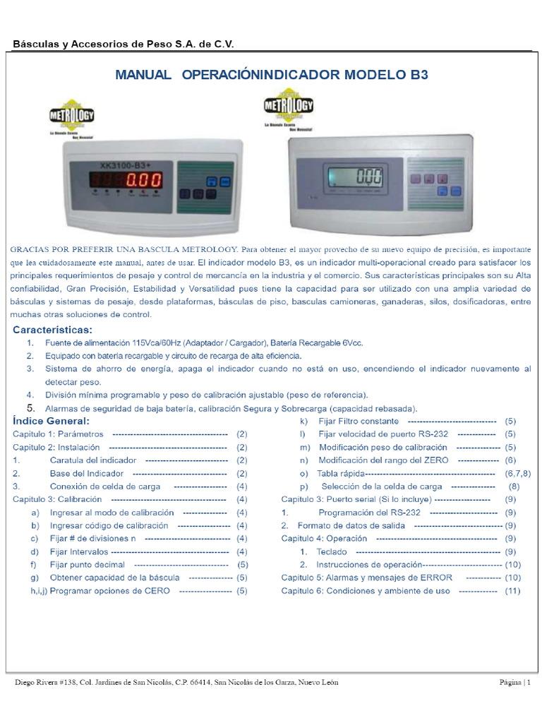 (PDF) MANUAL OPERACIÓNINDICADOR MODELO B3 - Free Download PDF | PDF