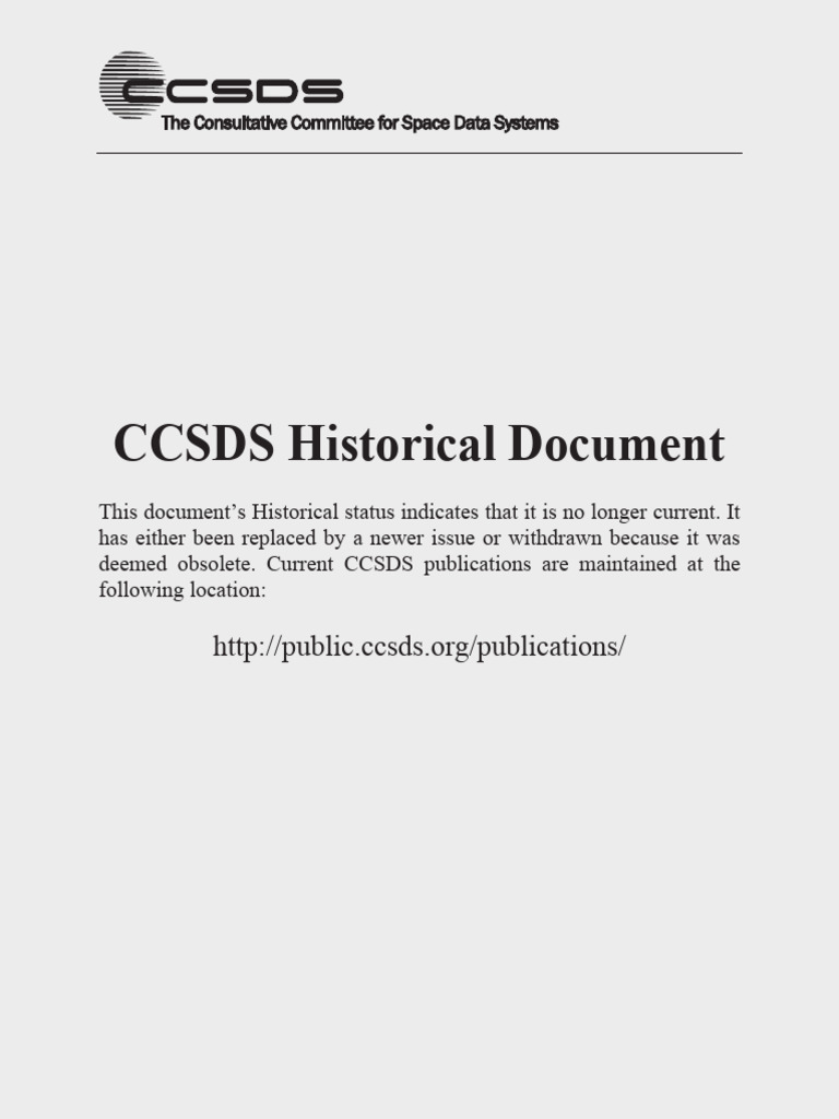 CCSDS Historical Document | PDF