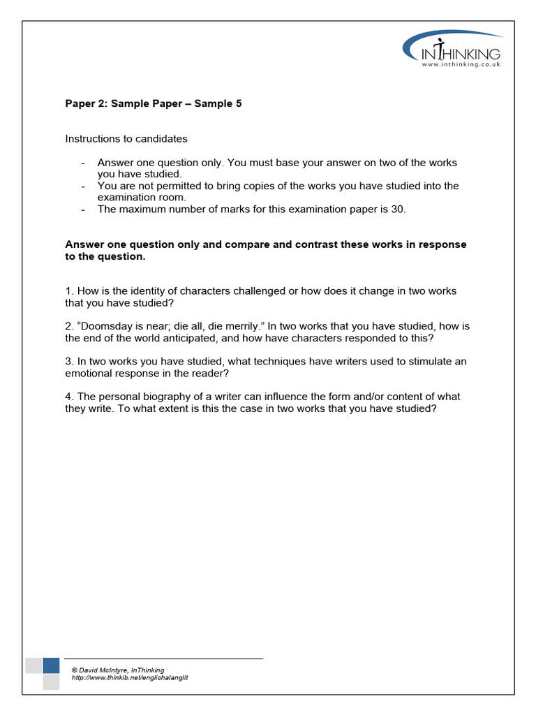 Paper 2 Sample 5 | PDF