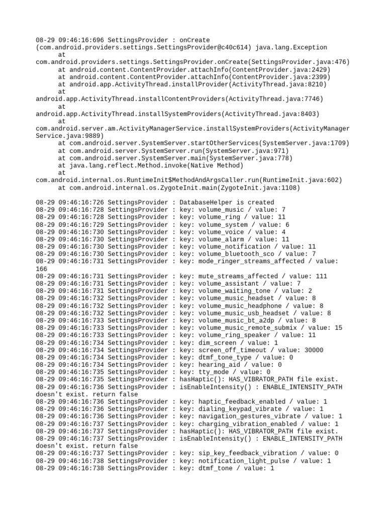 Settings Provider | PDF