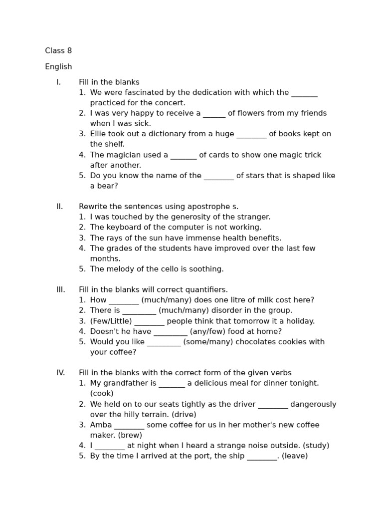 Class 8 English | PDF