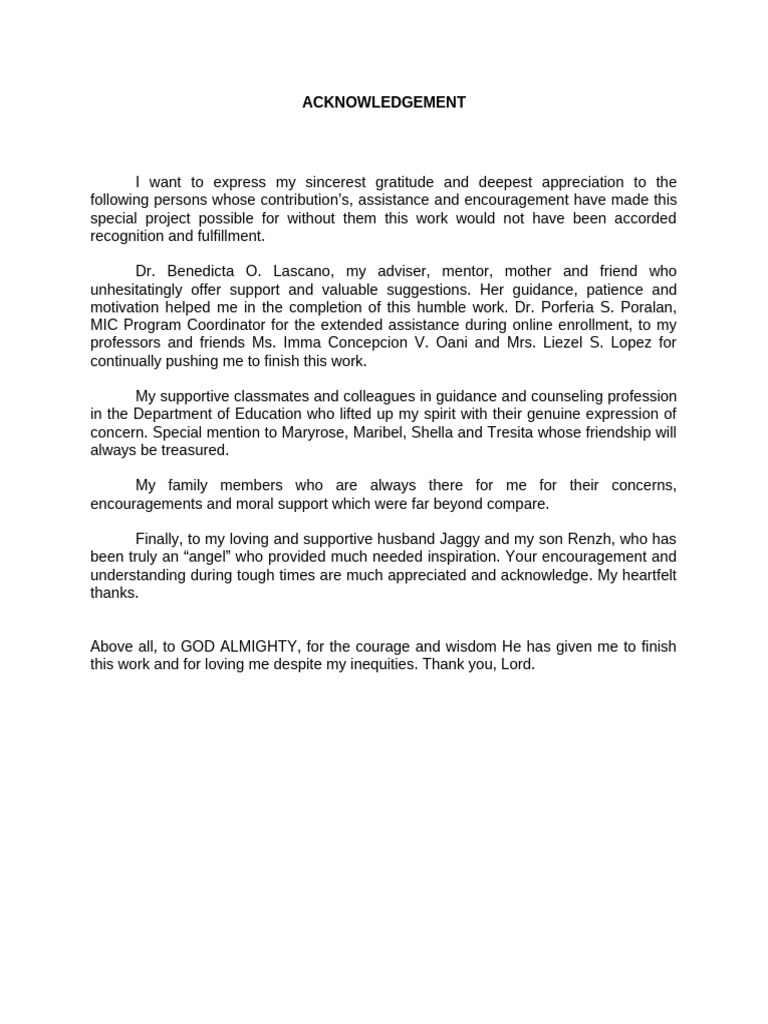 ACKNOWLEDGEMENT | PDF