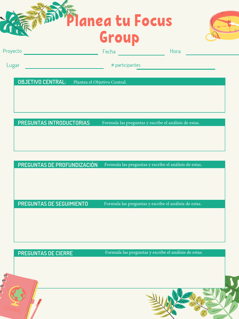 PLANTILLA SEMANA 11 FOCUS GROUP | PDF
