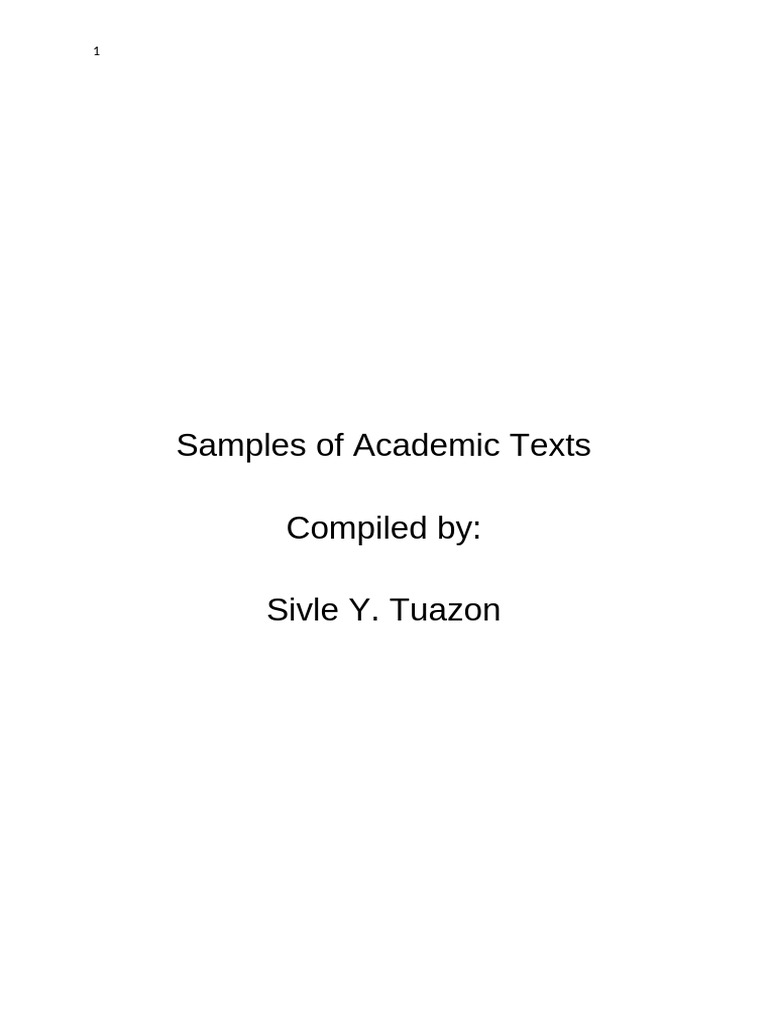 Samples of Academic Text | PDF