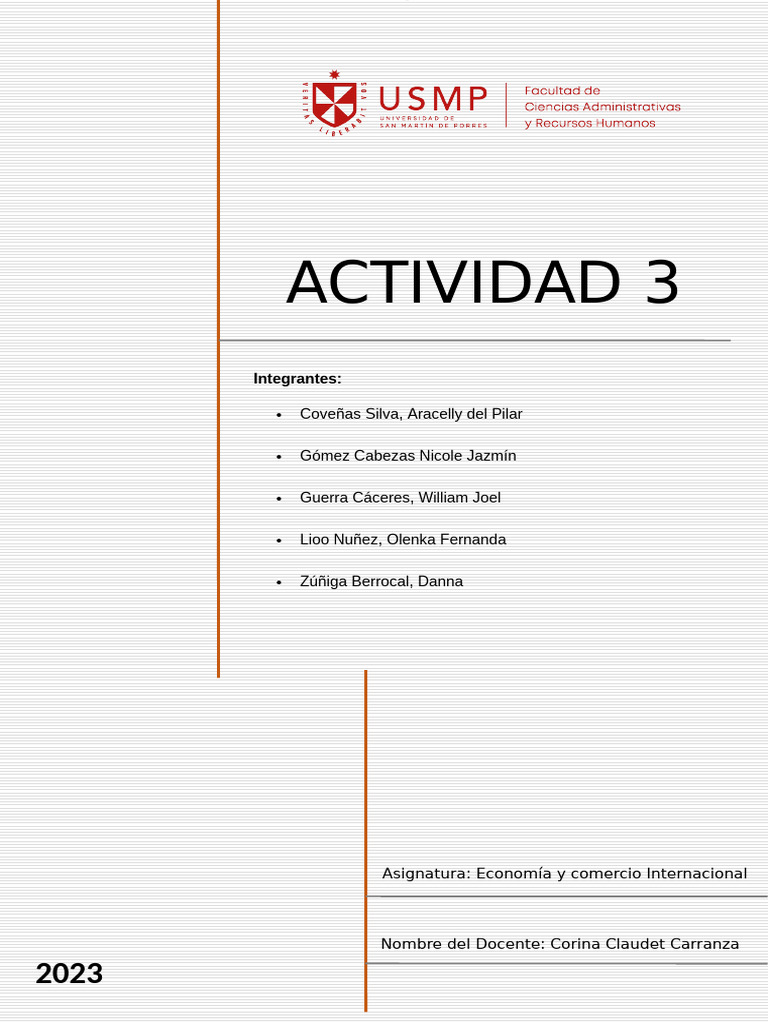 Actividad 3 - Preguntas Económia y Comercio Internacional | PDF