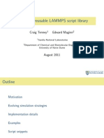 Building A Reusable LAMMPS Script Library: Craig Tenney Edward Maginn