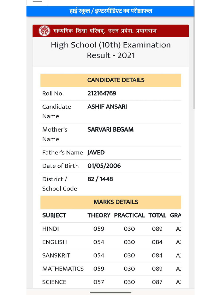 Class 10 Result | PDF