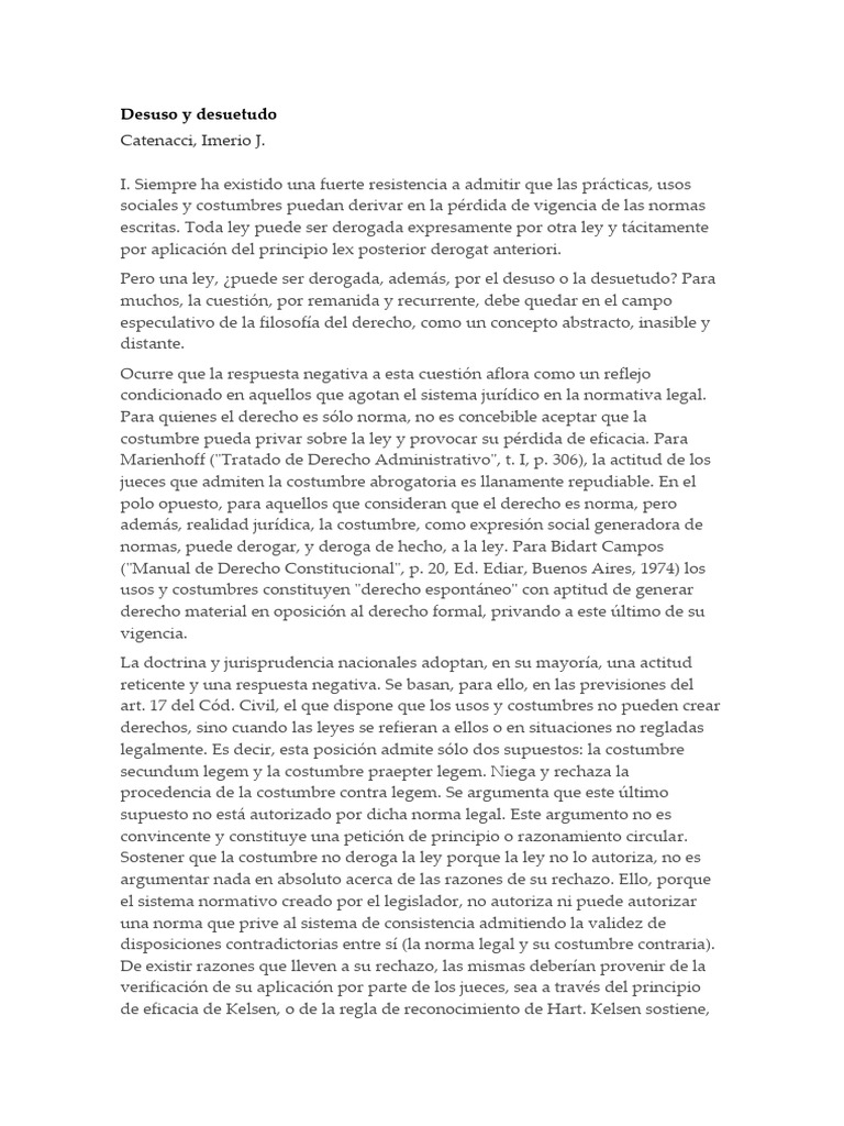Desuso y Desuetudo | PDF