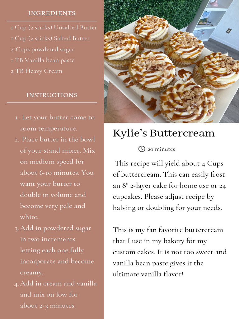 Kylie’s Perfect Buttercream Recipe | PDF