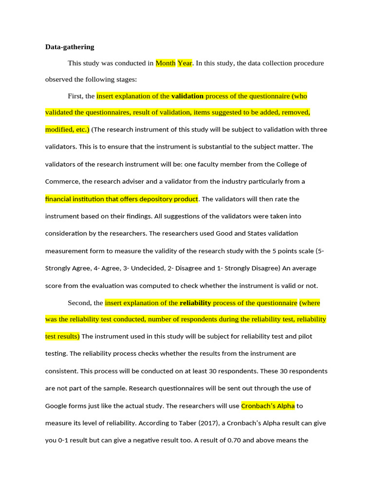 Example of IMRAD - Data Gathering | PDF