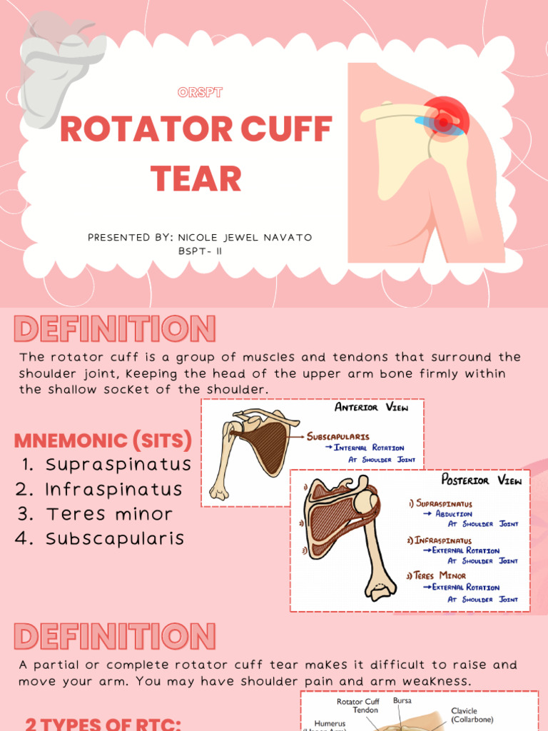 Rotator Cuff Tear (Orspt Midterm) - Navato | PDF