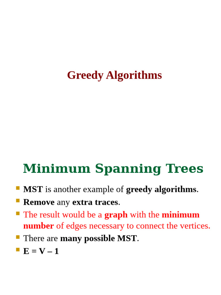 Minimum Spanning Trees in Graphs | PDF | Theoretical Computer Science ...