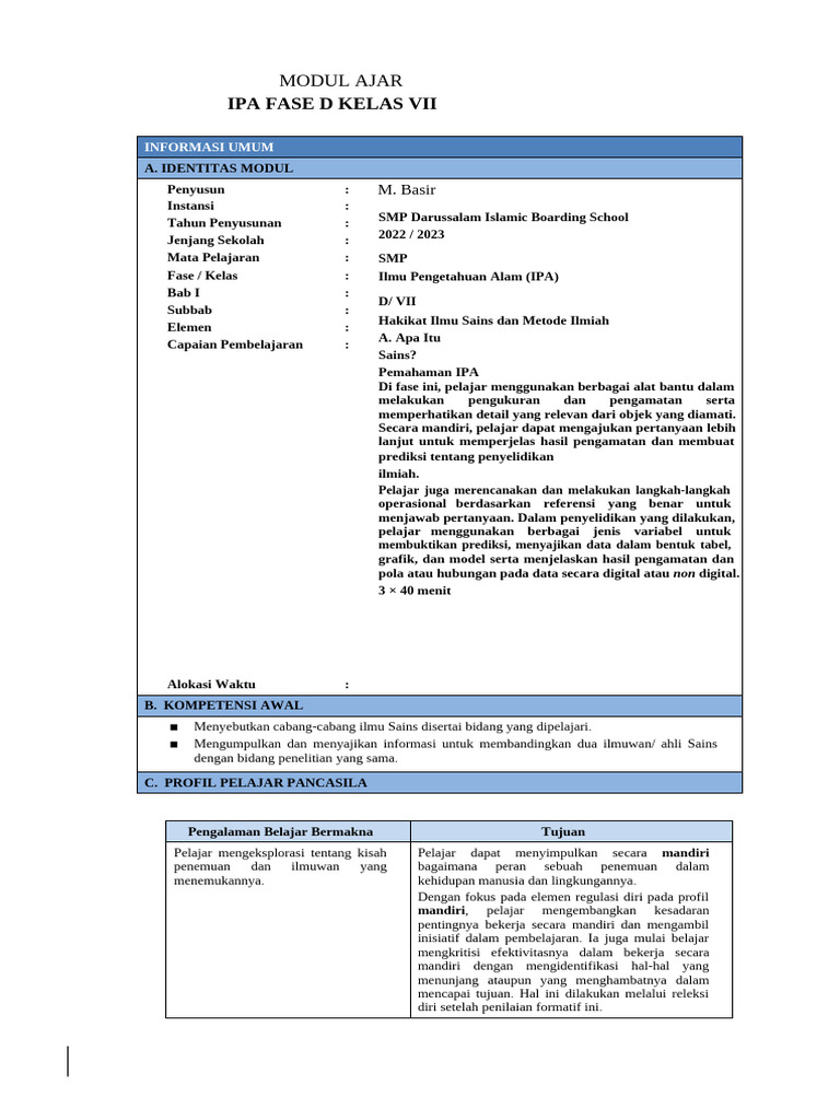 Ma Fase d7 Ipa Bab 1 | PDF