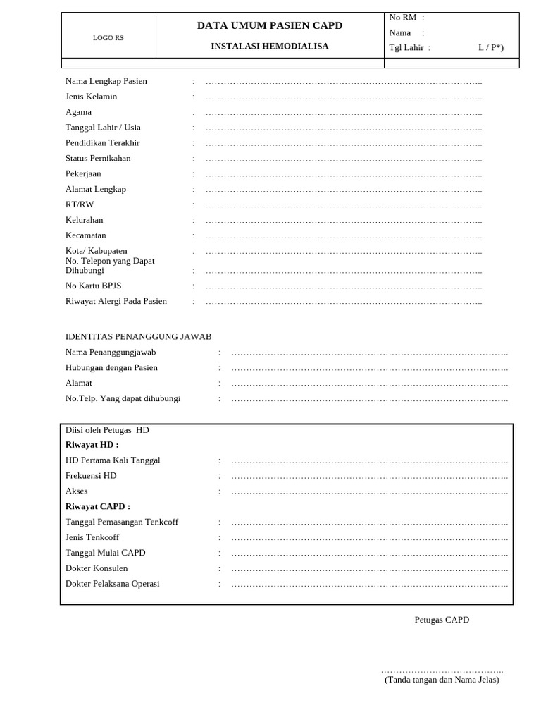 Data Umum Pasien CAPD | PDF