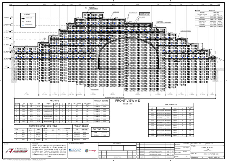 Front View A-D: Anchors Waler Beams Micropiles | PDF