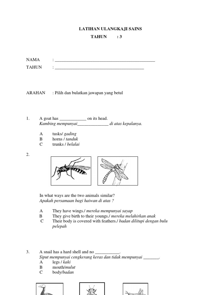 Soalan Sains Tahun 4 Pdf - Terengganu s