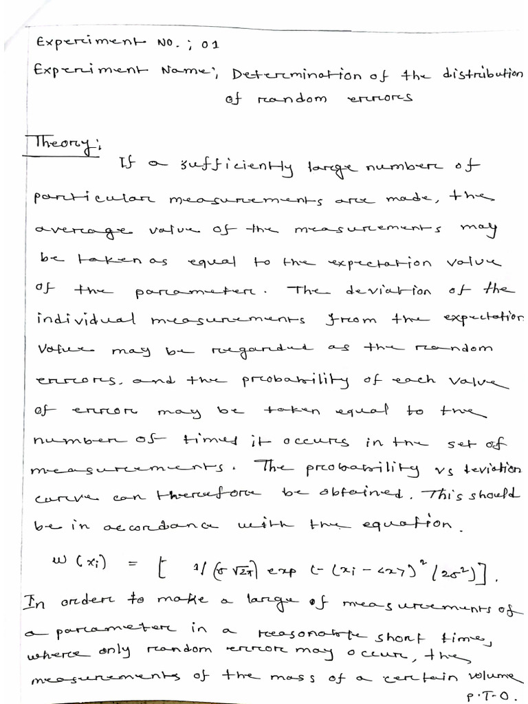 Physical Lab Report - (01) | PDF