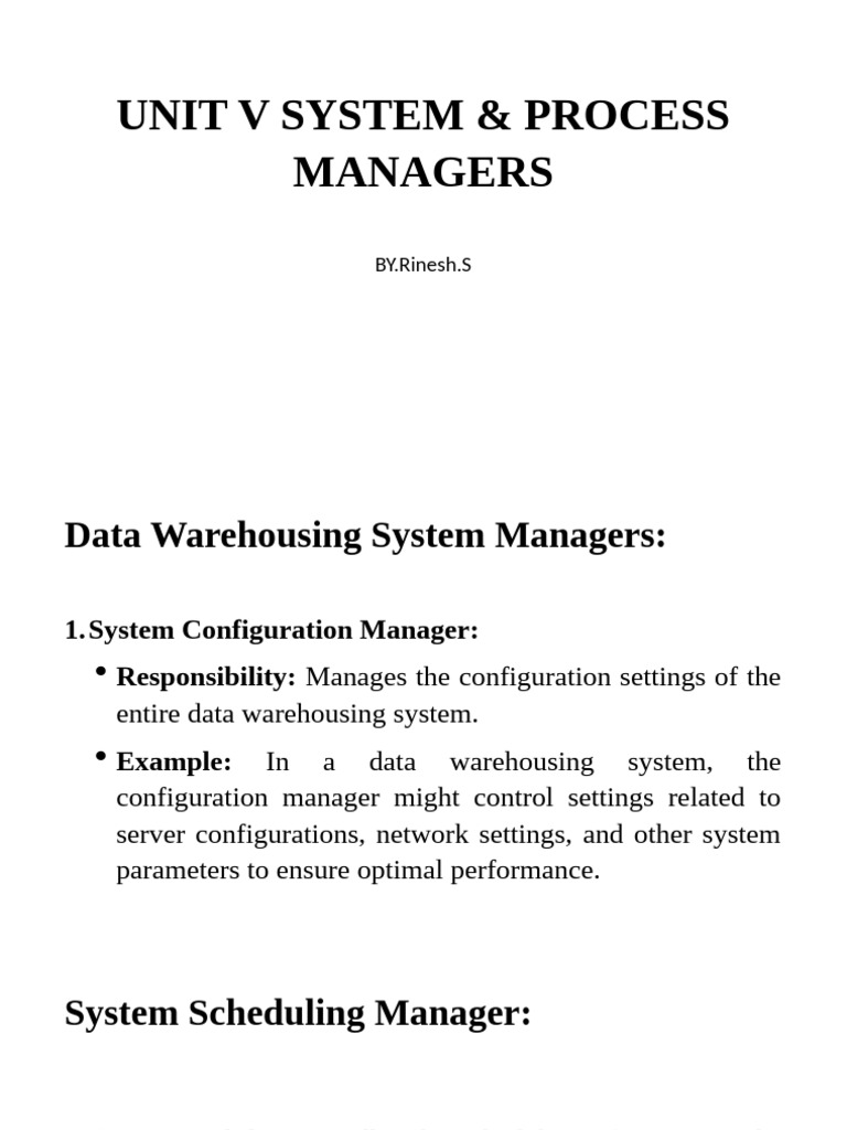 Unit V System & Process Managers | PDF