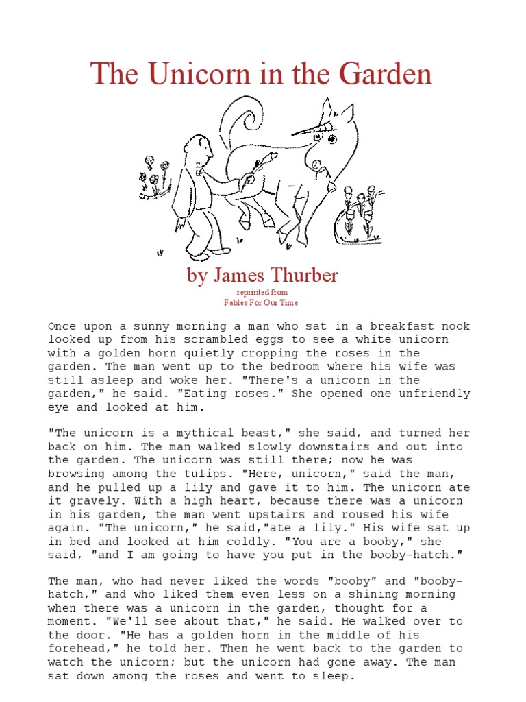 JAMES THURBER The Unicorn in The Garden PDF