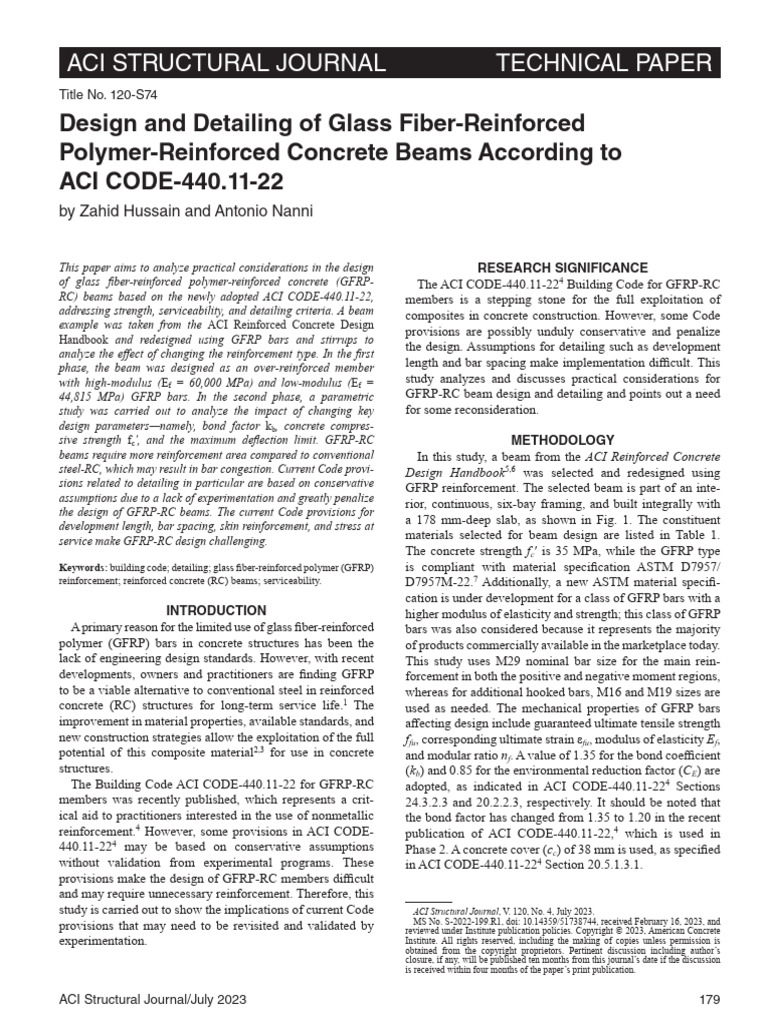 Design & Detailing of Glass Fiber-Reinforced Polymer - Reinforced ...