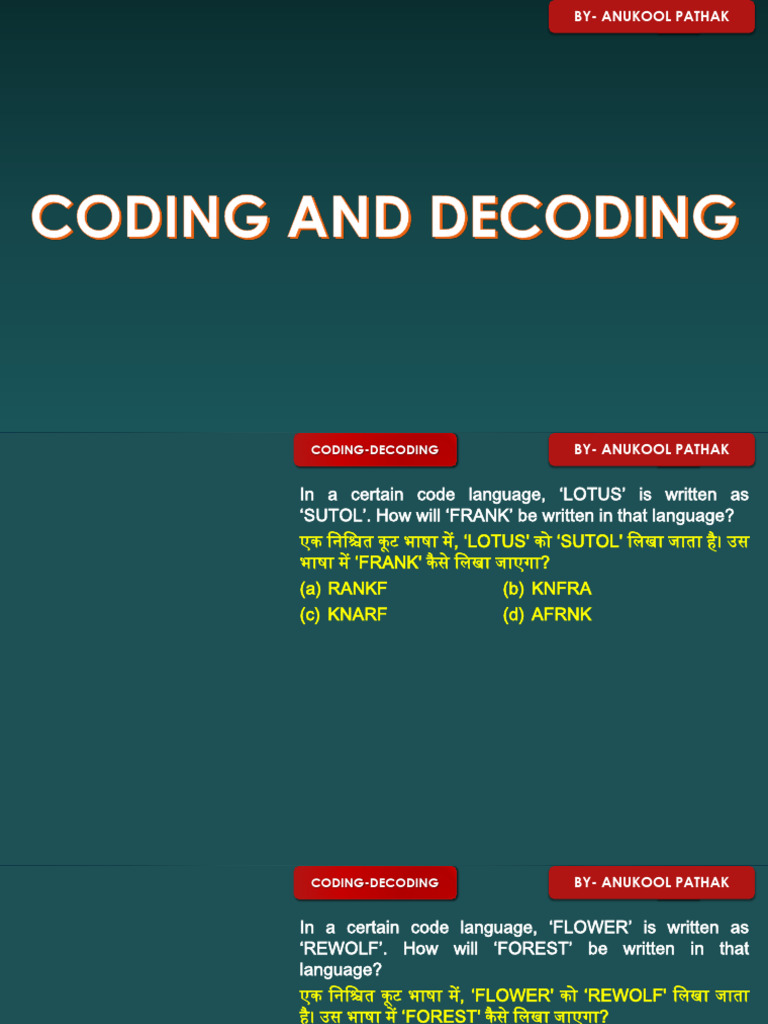 Coding and Decoding Final | PDF