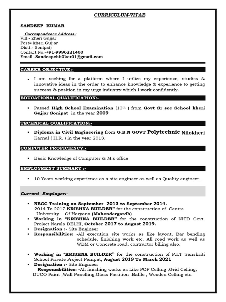 Resume Sandeep | PDF