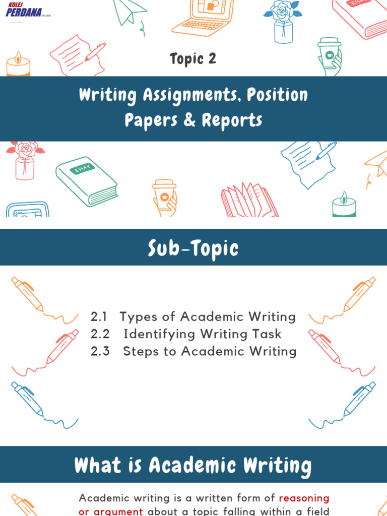 Topic 2 Writing Assignments, Position Papers & Reports | PDF | Essays ...