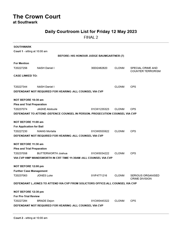 Merrimack Superior Court Daily Docket