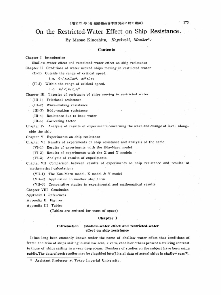 On The Restricted Water Effect On Ship Resistance | PDF | Equations ...