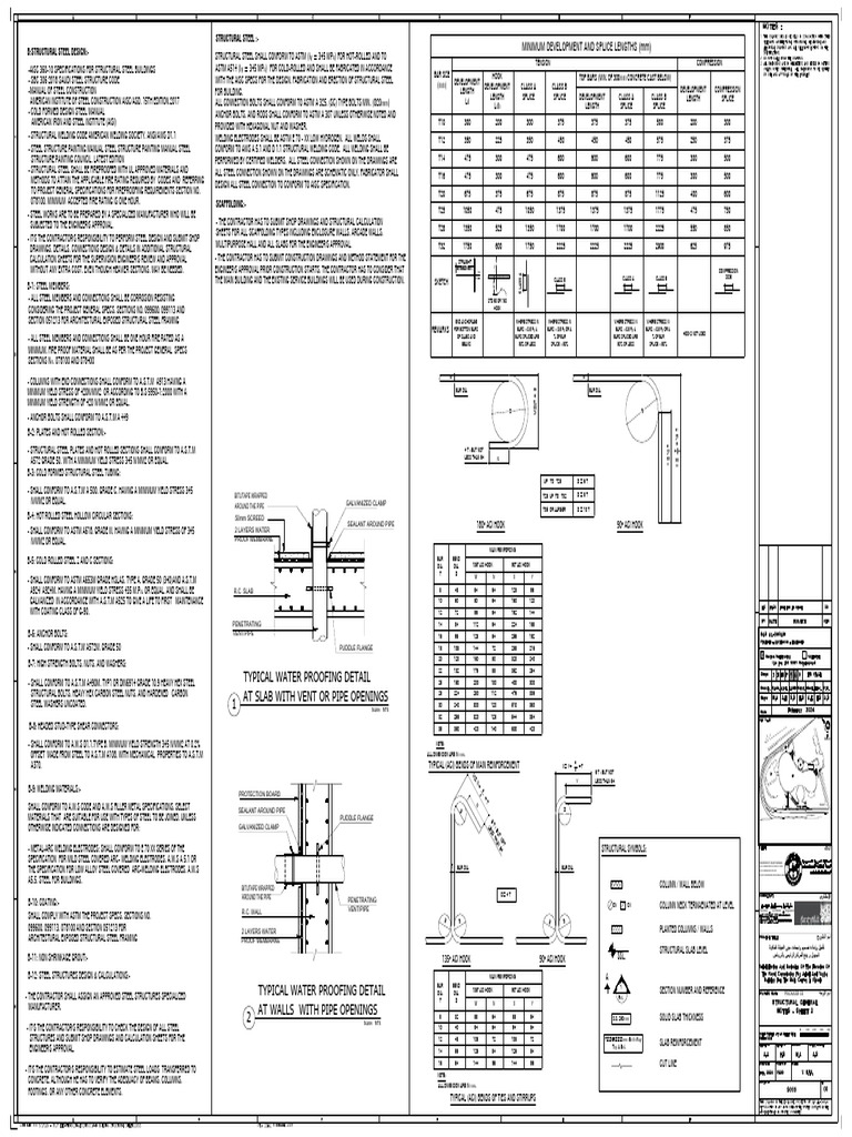 At Slab With Vent or Pipe Openings 1 Typical Water Proofing Detail | PDF