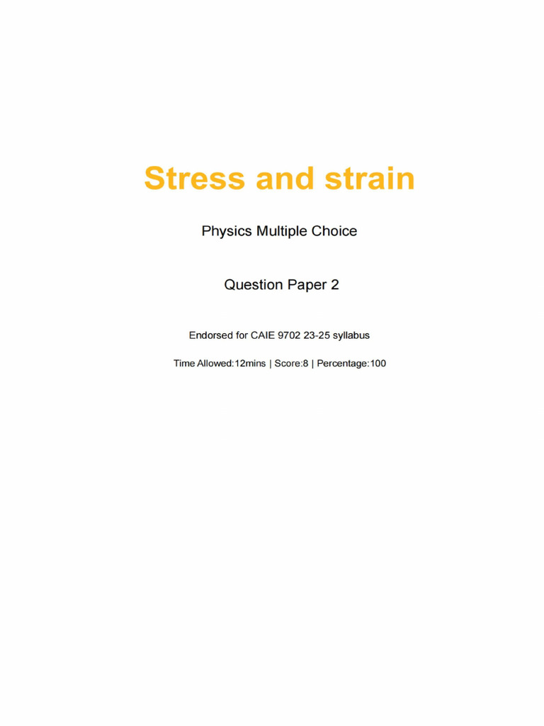HW1 - 6.1 Stress and Strain | PDF