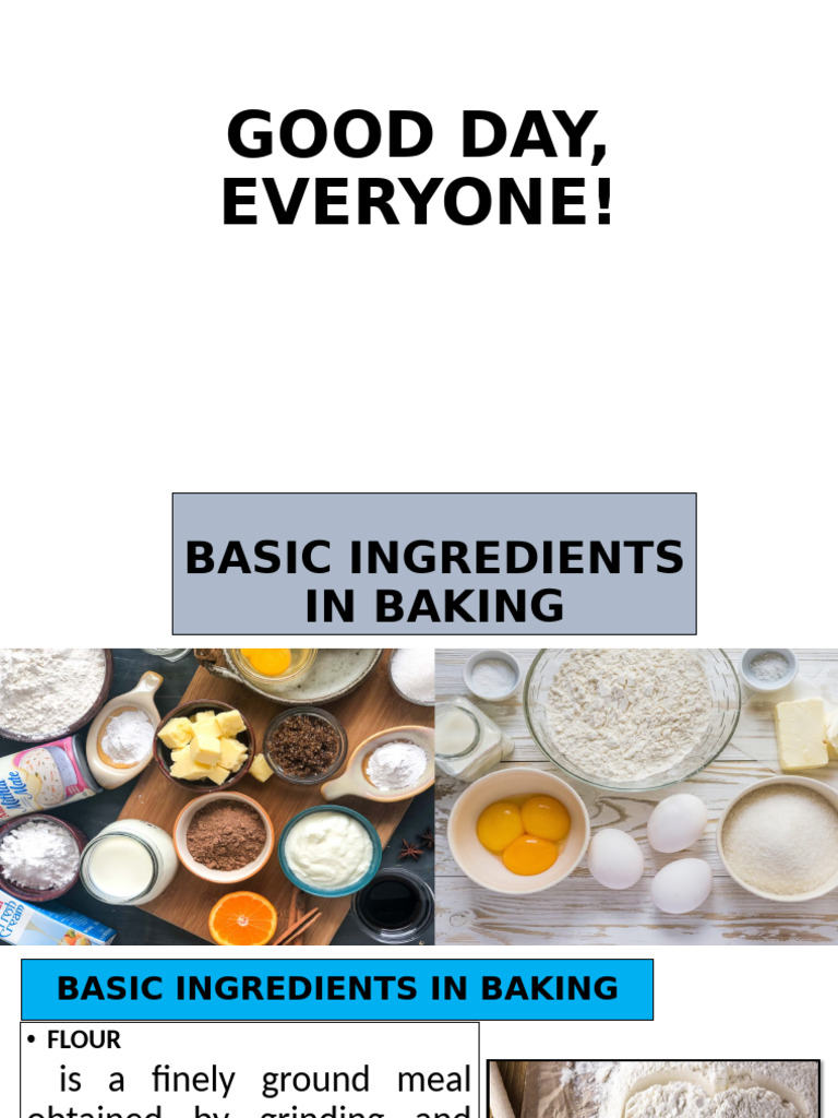 Basic Ingredients in Baking | PDF