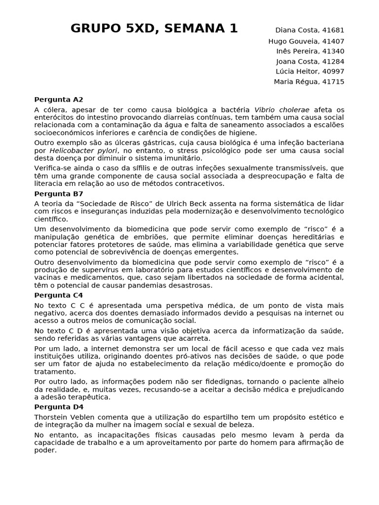 Grupo 5D, Semana 1 | PDF
