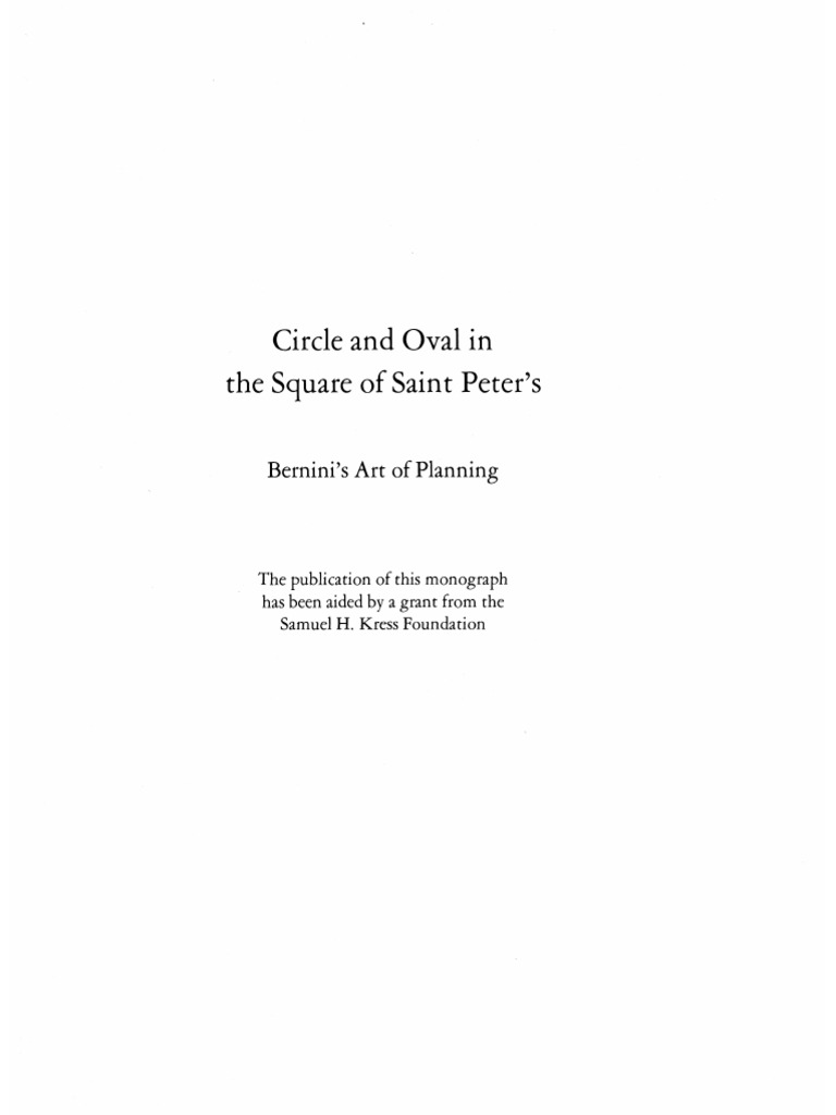 Bernini's Art of Planning - : Circle and Oval in | PDF