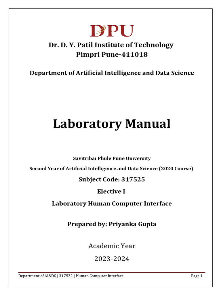 Hci Lab Manual Pdf