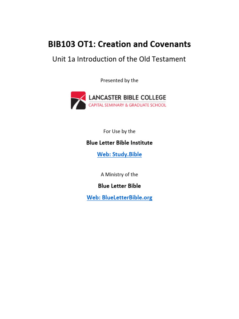 Unit 1 Lesson 1 Introduction of The Old Testament | PDF