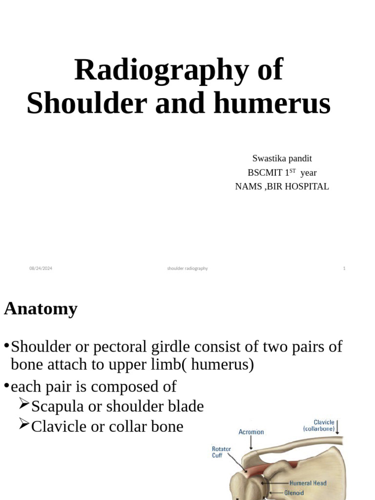 Radiography of Shoulder and Humerus | PDF | Shoulder | Science ...