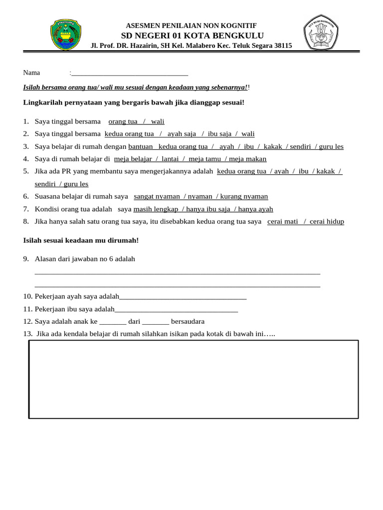 Keadaan Siswa Dirumah | PDF