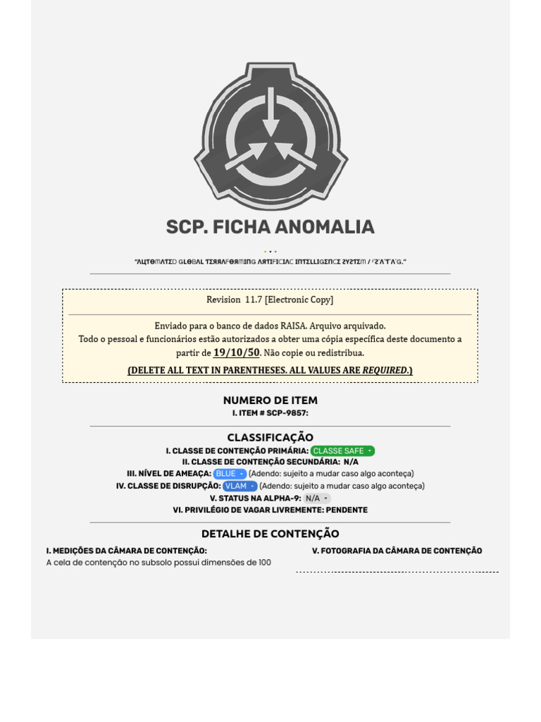 SCP-9857 I G. | PDF
