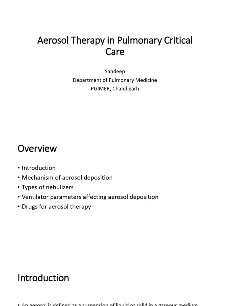 Aerosol Therapy in ICU - Sandeep | PDF