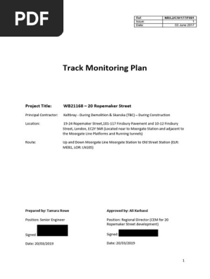 Track Monitoring Plan