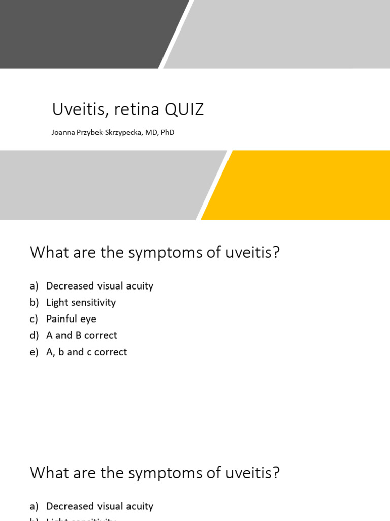 Uveitis Quiz | PDF