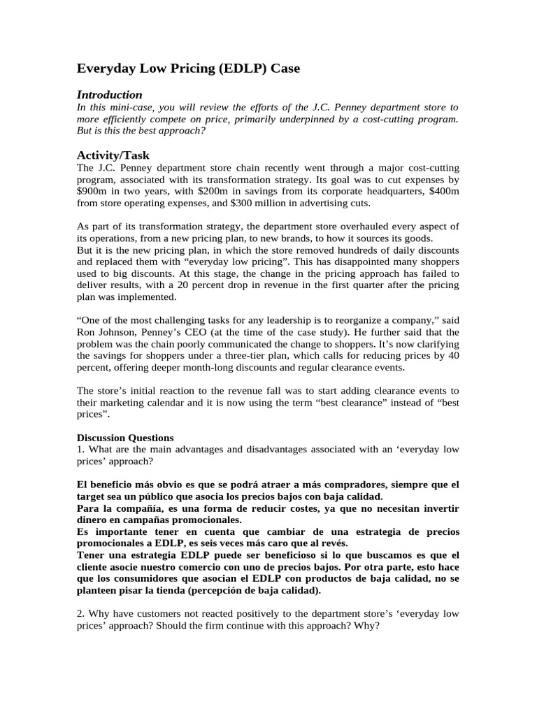 JCP Marketing Class | PDF