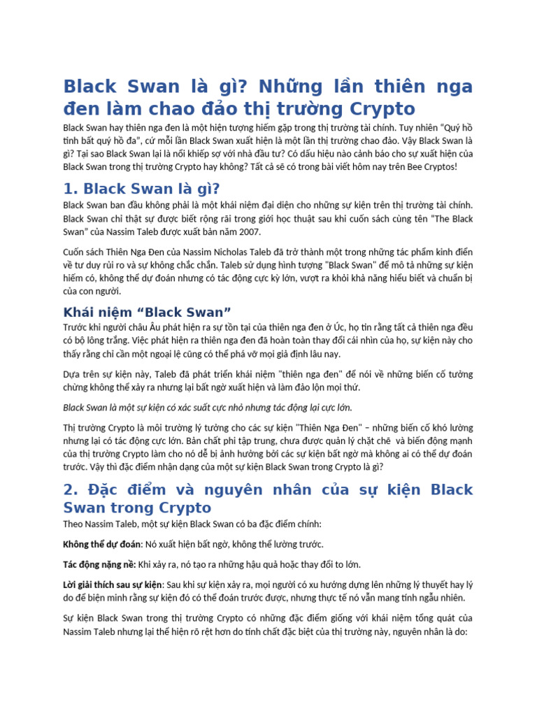 Black Swan Là Gì | PDF